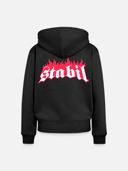 STABIL - FLAMES - Frauen Premium Bio Zip Hoodie - Schwarz