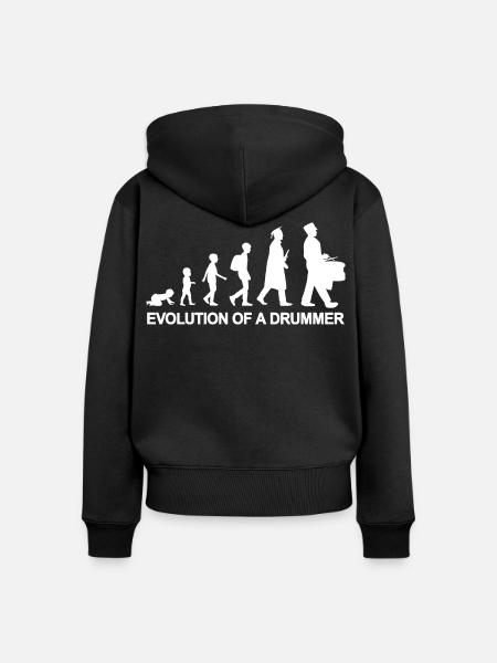 Trommler Evolution - Frauen Premium Bio Zip Hoodie - Schwarz