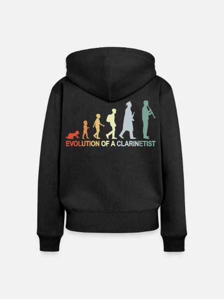 Klarinette Evolution - Frauen Premium Bio Zip Hoodie - Schwarz