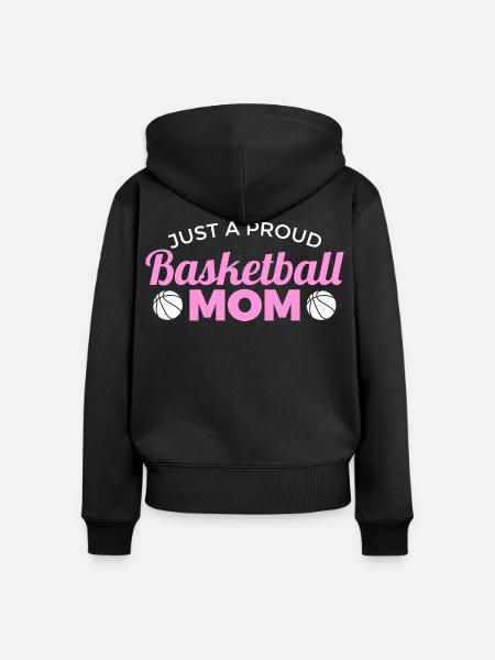 Basketball Mama - Frauen Premium Bio Zip Hoodie - Schwarz