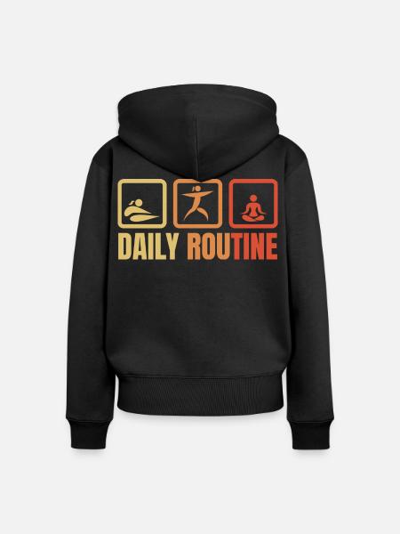 Tägliche Yoga Routine - Frauen Premium Bio Zip Hoodie - Schwarz