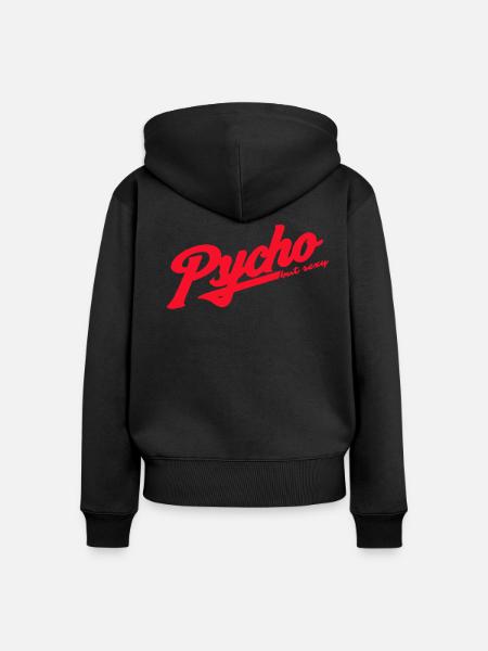 Psycho Retro Script Logo - Frauen Premium Bio Zip Hoodie - Schwarz