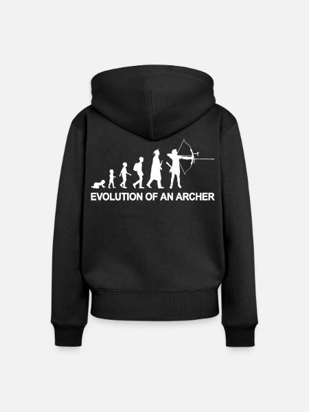 Kind zum Bogenschützen - Frauen Premium Bio Zip Hoodie - Schwarz