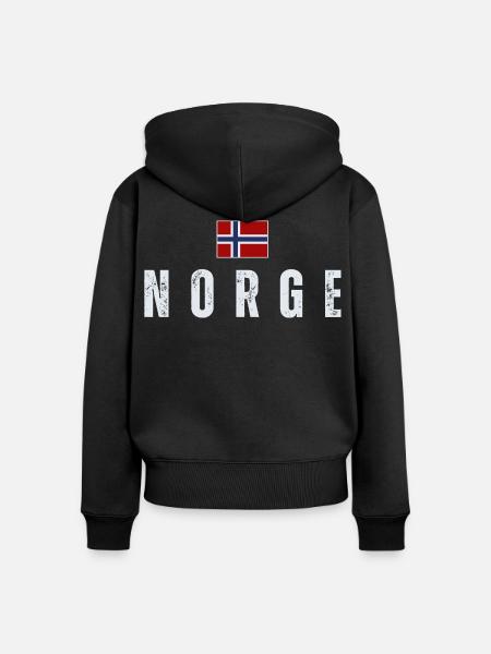 Norwegische Patriotenflagge - Frauen Premium Bio Zip Hoodie - Schwarz