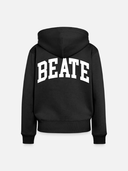 Beate - Frauen Premium Bio Zip Hoodie - Schwarz