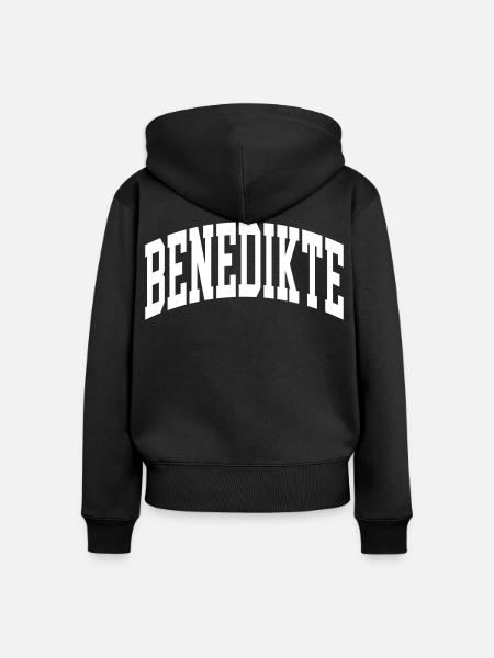 Benedikte - Frauen Premium Bio Zip Hoodie - Schwarz