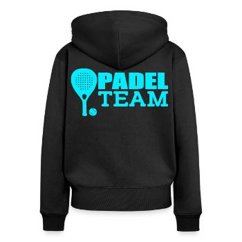 Padel - Sweat à capuche zippé Premium bio Femme - noir - Dos - Julia (174cm)