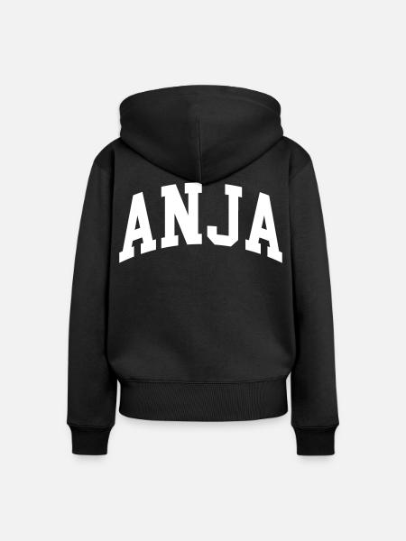Anja - Frauen Premium Bio Zip Hoodie - Schwarz