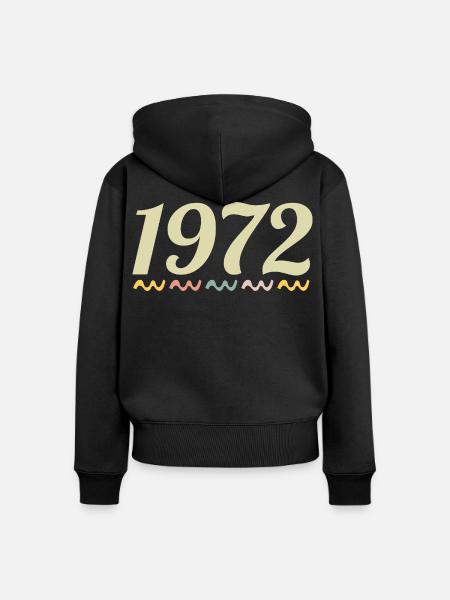 1972 - Frauen Premium Bio Zip Hoodie - Schwarz