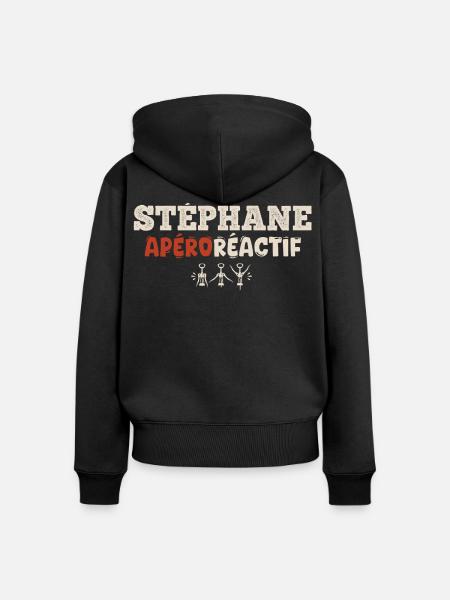 Stéphane Apéroréactif – Humorgeschenk - Frauen Premium Bio Zip Hoodie - Schwarz