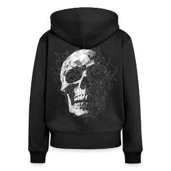 skulls Totenkopf schädel punk - Frauen Premium Bio Zip Hoodie - Schwarz - Hinten - Julia (174cm)