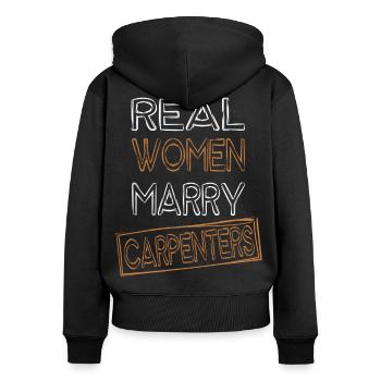 Real Woman Marry Carpenters - Women's Premium Organic Zip Hoodie - black - Back - Julia (174cm)