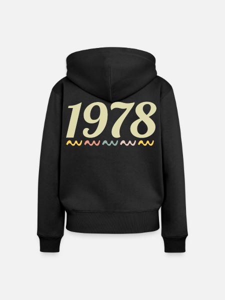 1978 - Frauen Premium Bio Zip Hoodie - Schwarz