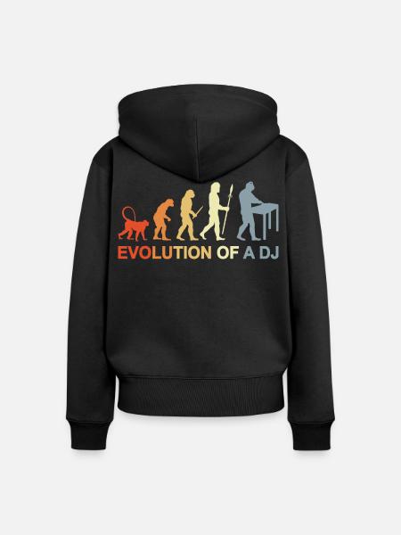 Evolution eines DJ - Frauen Premium Bio Zip Hoodie - Schwarz