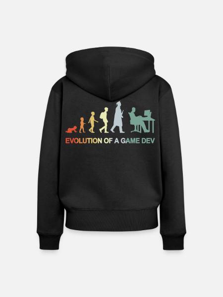Game Dev Evolution - Frauen Premium Bio Zip Hoodie - Schwarz
