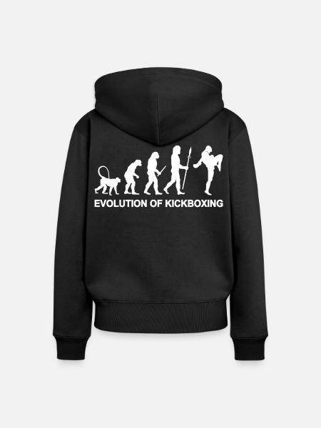 Entwicklung des Kickboxens - Frauen Premium Bio Zip Hoodie - Schwarz