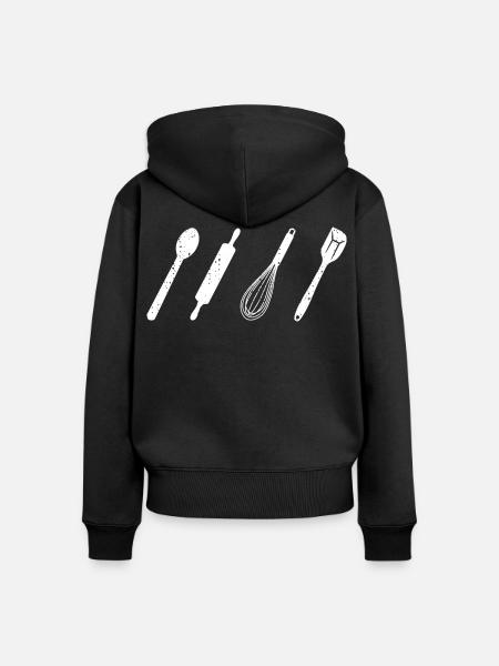 Backutensilien - Frauen Premium Bio Zip Hoodie - Schwarz