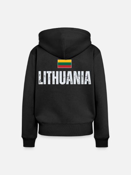 Litauischer Stolz, Flagge Litauens - Frauen Premium Bio Zip Hoodie - Schwarz