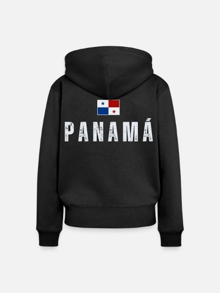 Panama Flagge, I Love Panama - Frauen Premium Bio Zip Hoodie - Schwarz