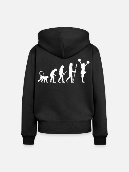 Cheerleader Evolution - Frauen Premium Bio Zip Hoodie - Schwarz