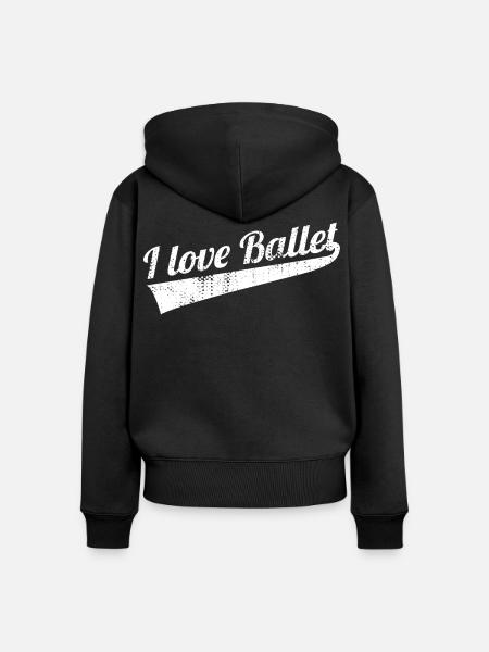 Ich liebe Ballett - Frauen Premium Bio Zip Hoodie - Schwarz