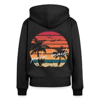 Palm Beach sunset - Women's Premium Organic Zip Hoodie - black - Back - Julia (174cm)