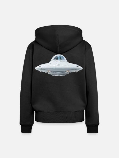 UFO - Frauen Premium Bio Zip Hoodie - Schwarz