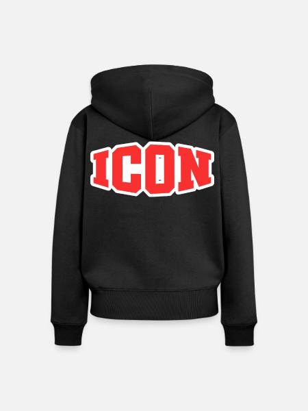 Icon - Frauen Premium Bio Zip Hoodie - Schwarz
