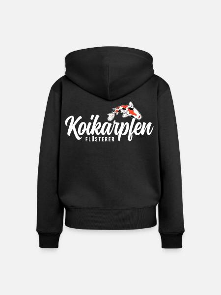Koikarpfen Flüsterer - Frauen Premium Bio Zip Hoodie - Schwarz