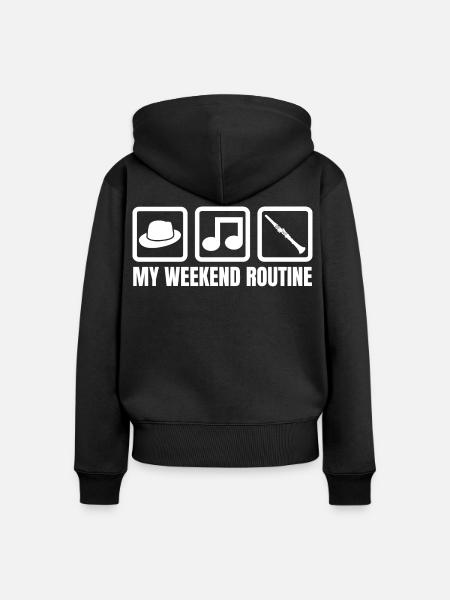 Klarinette Wochenende - Frauen Premium Bio Zip Hoodie - Schwarz