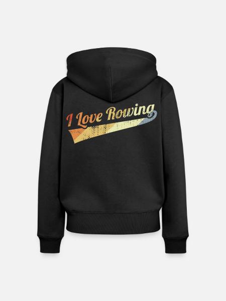 Ich mag Rudern - Frauen Premium Bio Zip Hoodie - Schwarz