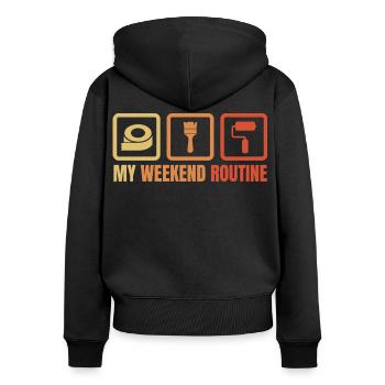 Maler Lackierer Wochenende - Frauen Premium Bio Zip Hoodie - Schwarz - Hinten - Julia (174cm)