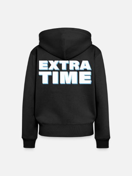 EXTRA TIME - Frauen Premium Bio Zip Hoodie - Schwarz