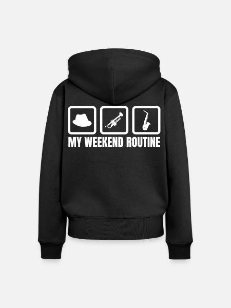 Trompeter Wochenende - Frauen Premium Bio Zip Hoodie - Schwarz