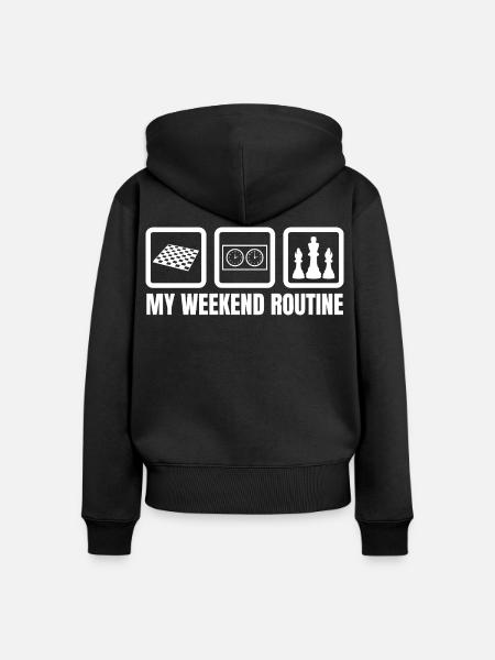 Schachspieler Wochenende - Frauen Premium Bio Zip Hoodie - Schwarz