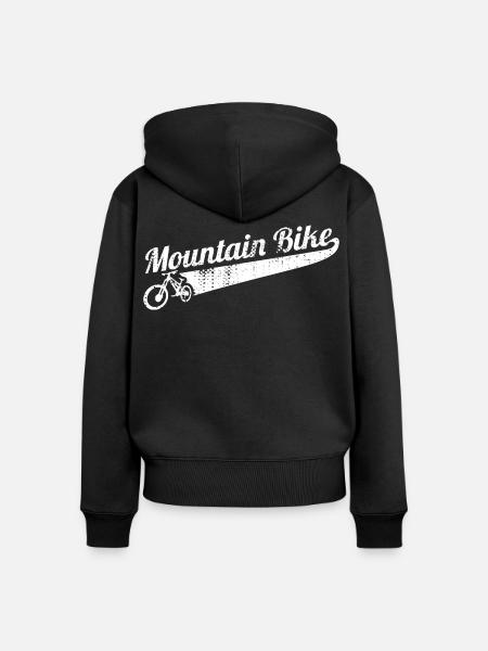 Lustiges Mountainbike - Frauen Premium Bio Zip Hoodie - Schwarz