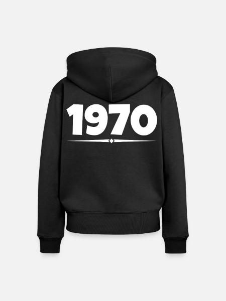 Geschenk von 1970 - Frauen Premium Bio Zip Hoodie - Schwarz