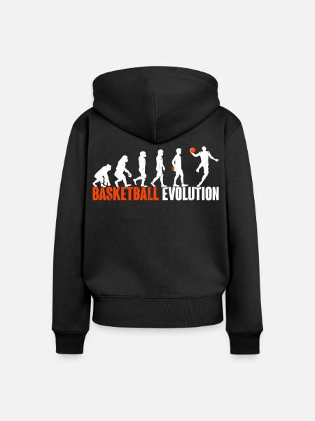 Basketball Basketballer Evolution - Frauen Premium Bio Zip Hoodie - Schwarz