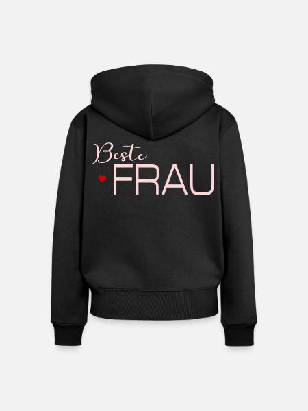 Beste Frau Wertschätzung - Frauen Premium Bio Zip Hoodie - Schwarz