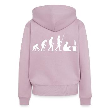 Gaming Evolution Retro Gamer Videospiele Zocker - Frauen Premium Bio Zip Hoodie - Altrosa - Hinten - Julia (174cm)