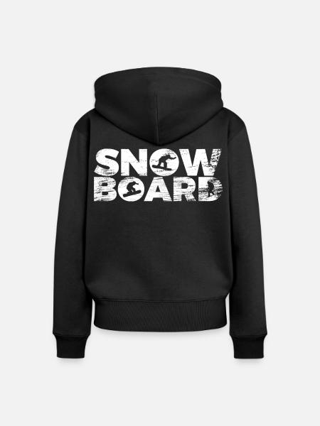 Snowboarding - Frauen Premium Bio Zip Hoodie - Schwarz