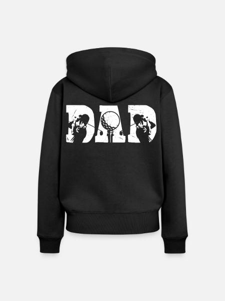 Golf Dad - Frauen Premium Bio Zip Hoodie - Schwarz