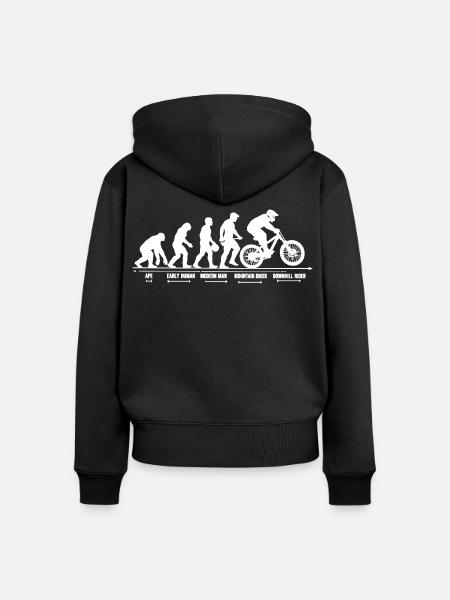 Mountainbike Evolution Downhill MTB Geschenk - Frauen Premium Bio Zip Hoodie - Schwarz