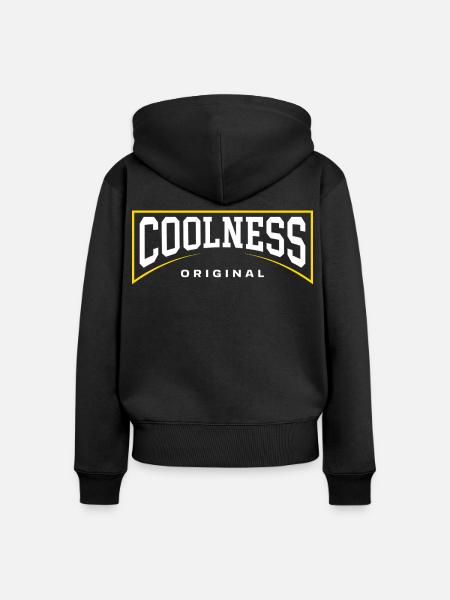 Coolness Original - Frauen Premium Bio Zip Hoodie - Schwarz