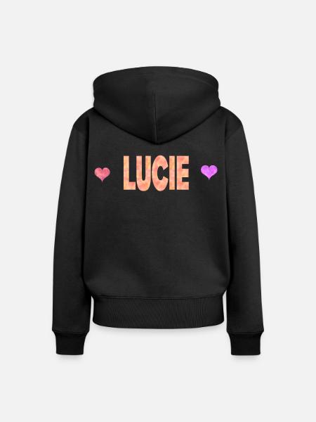 Lucie - Frauen Premium Bio Zip Hoodie - Schwarz