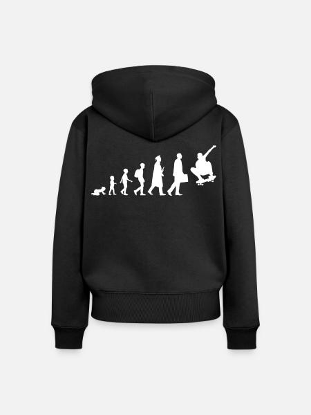 Entwicklung eines Skateboarders - Frauen Premium Bio Zip Hoodie - Schwarz
