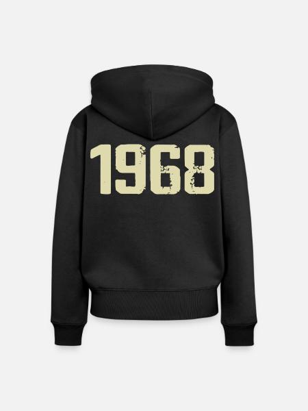 Jubiläum 1968 - Frauen Premium Bio Zip Hoodie - Schwarz