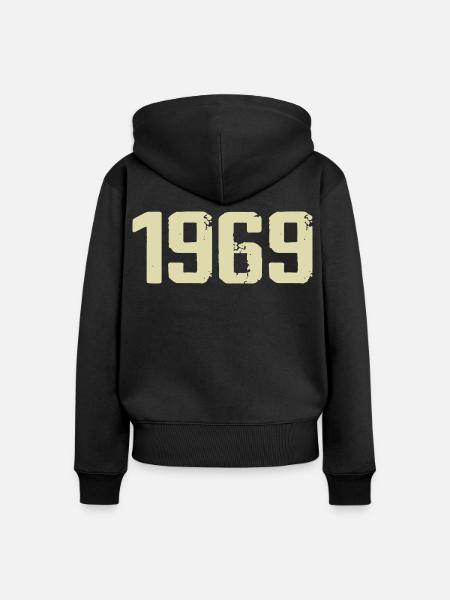 Jubiläum 1969 - Frauen Premium Bio Zip Hoodie - Schwarz