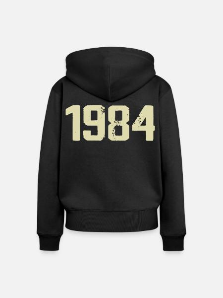 Jubiläum 1984 - Frauen Premium Bio Zip Hoodie - Schwarz