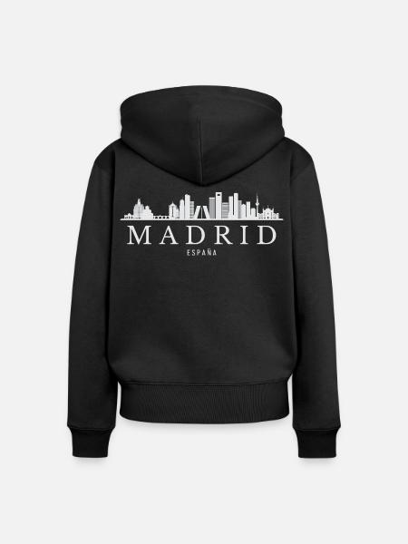 Madrider Skyline, Madrid, Spanien - Frauen Premium Bio Zip Hoodie - Schwarz